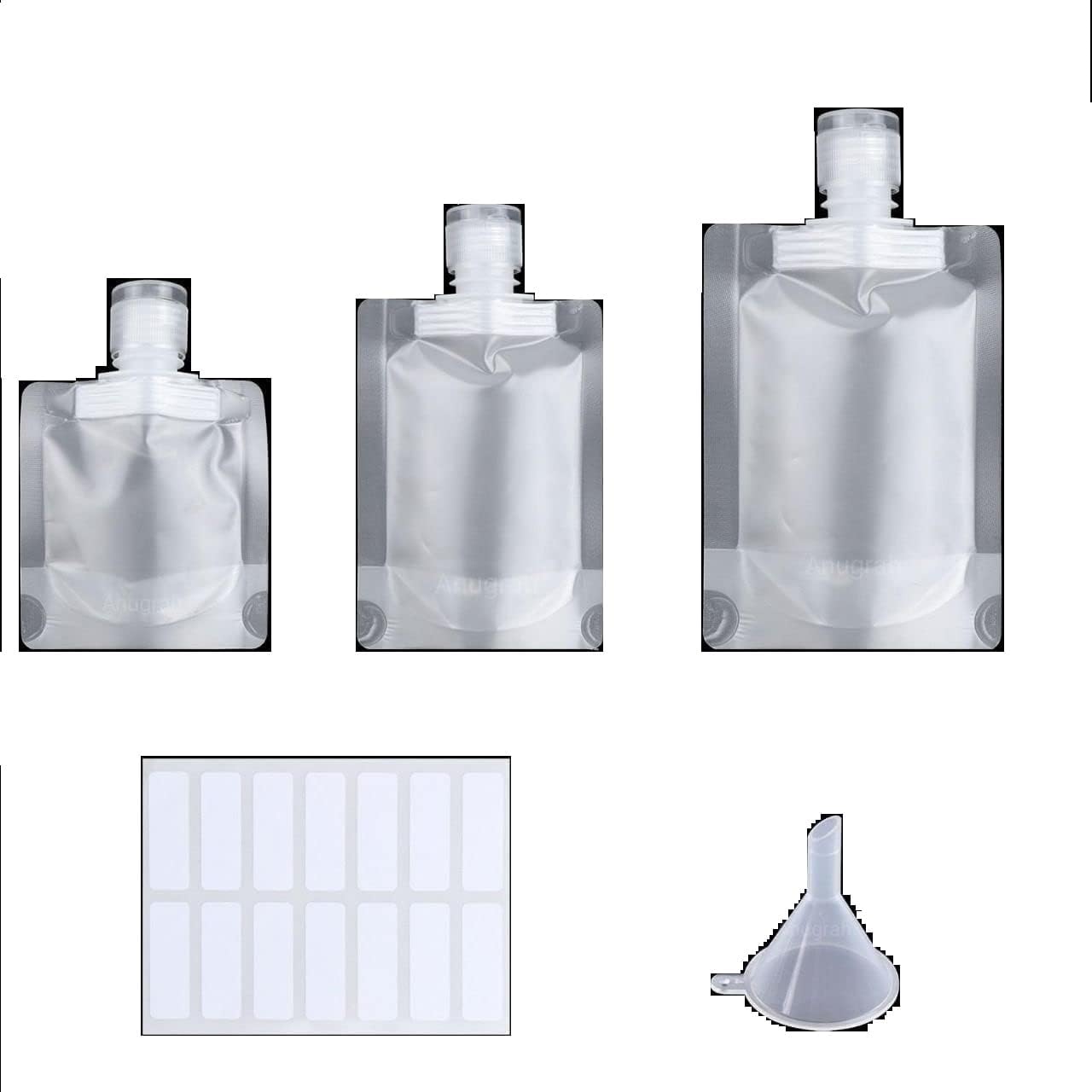 Anugrah Travel Squeeze Pouch Set, Travel Fluid Makeup Packing Bag Empty Portable Stand Up Refillable Squeeze Pouches Spout Bags Cosmetic Lotion Shampoo Face Cream Hand Soap 30ml/ 50ml/ 100ml-image-33