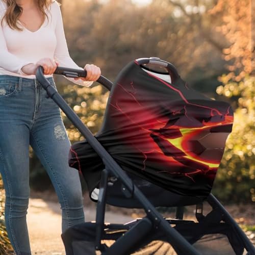 Image of Coldinair Cool Soccer 4 in 1 Multipurpose Nursing Cover,Car Seat Canopy for Babies Boys Girls,Soft Stretchy Baby Car Seat Cover,Lightweight and Comfortable