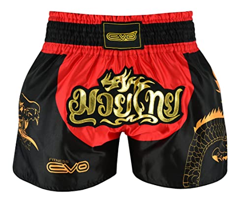 EVO Fitness Muay Thai Shorts MMA Martial Arts Grappling Kick Boxing UFC Cage Fighting Gym Training Men Women Clothing Gear (X-Small - Image 2