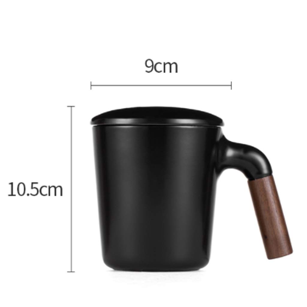 Kaffee-Becher Keramikbecher Einfache Große Martelkapazität Becher mit Deckel Löffel Widerstand Tragbare Große Kapazität Kaffeetasse for Büro (Color : White)
