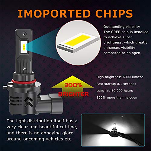 9005/Hb3 Super Bright Led Headlight Bulbs Cool White 6000K High Low Beam Headlight Bulb Combo 60W Ip68 Led Conversion Kit 16000Lm All-In-One,Braveway M4 Series (9005/Hb3) #TOP7