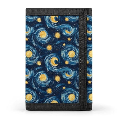 Dream Starry Sky Print Wallet for Men, 8 Credit Card Holder Slim Minimalist Front Pocket Small Mens Bifold Wallets