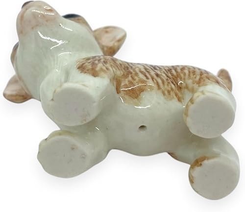 Miniatura 9 de WitnyStore Pequeña figura de perro chihuahua de 1 pulgadas de alto - Figuras de cerámica pintadas a mano en miniatura de animales domésticos caninos