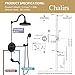 CHALIRS Shower Systems with Handheld Sprayer,3 Functions Shower Faucet Sets Wall Mounted,Shower Fixture with Brass Valve,Complete Shower System Kit with Foldable Tub Spout (Matte Black)