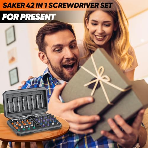 Saker 42 in 1 Magnetic Screwdriver Set for Fathers Day, Multi Bit Free Combination Ratchet Screwdriver Set Portable Repair Tool Kit for Gifts Furniture, Computer, Bicycle and DIY Grey by Saker - Image 2