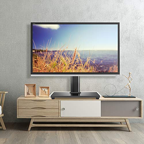 5Rcom Universal Table Top TV Stand Base with Mount for 27 32 37 40 42 47 49 50 55 inch LCD LED Plasma Flat Screens, Height Adjustable TV Base Replacement,Tempered Glass Base,Max VESA 400 x 400mm - Thumbnail 4