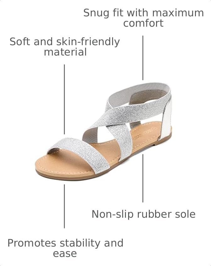 Image of DREAM PAIRS Women's Elastic Ankle Strap Flat Sandals Summer Dressy Shoes Cute Strappy Gladiator Sandals