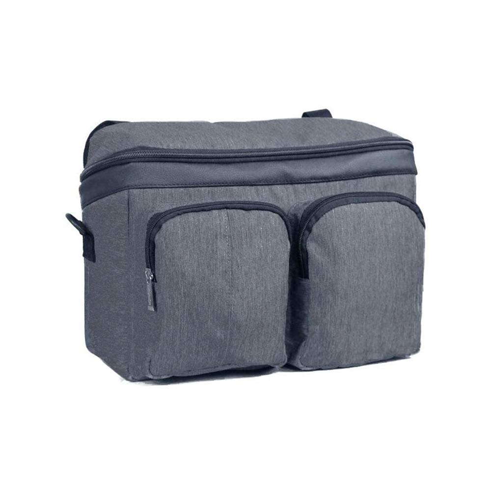 iitrust Buggy Pram Bag Organiser, Large Capacity for Baby Accessories with 2 Deep Cup Holders Fit All Buggy Models (Dark Gray)