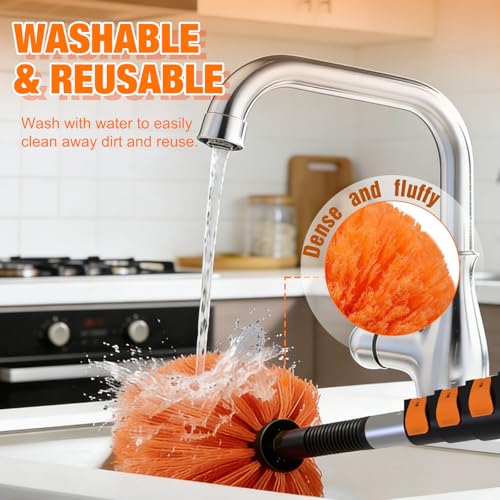 Image of LAANPOLE 12FT Cobweb Duster with Extension Pole, Spider Web Brush for Cleaning Extendable, Professional Ceiling and Corner Dusters for Outdoor Indoor Use