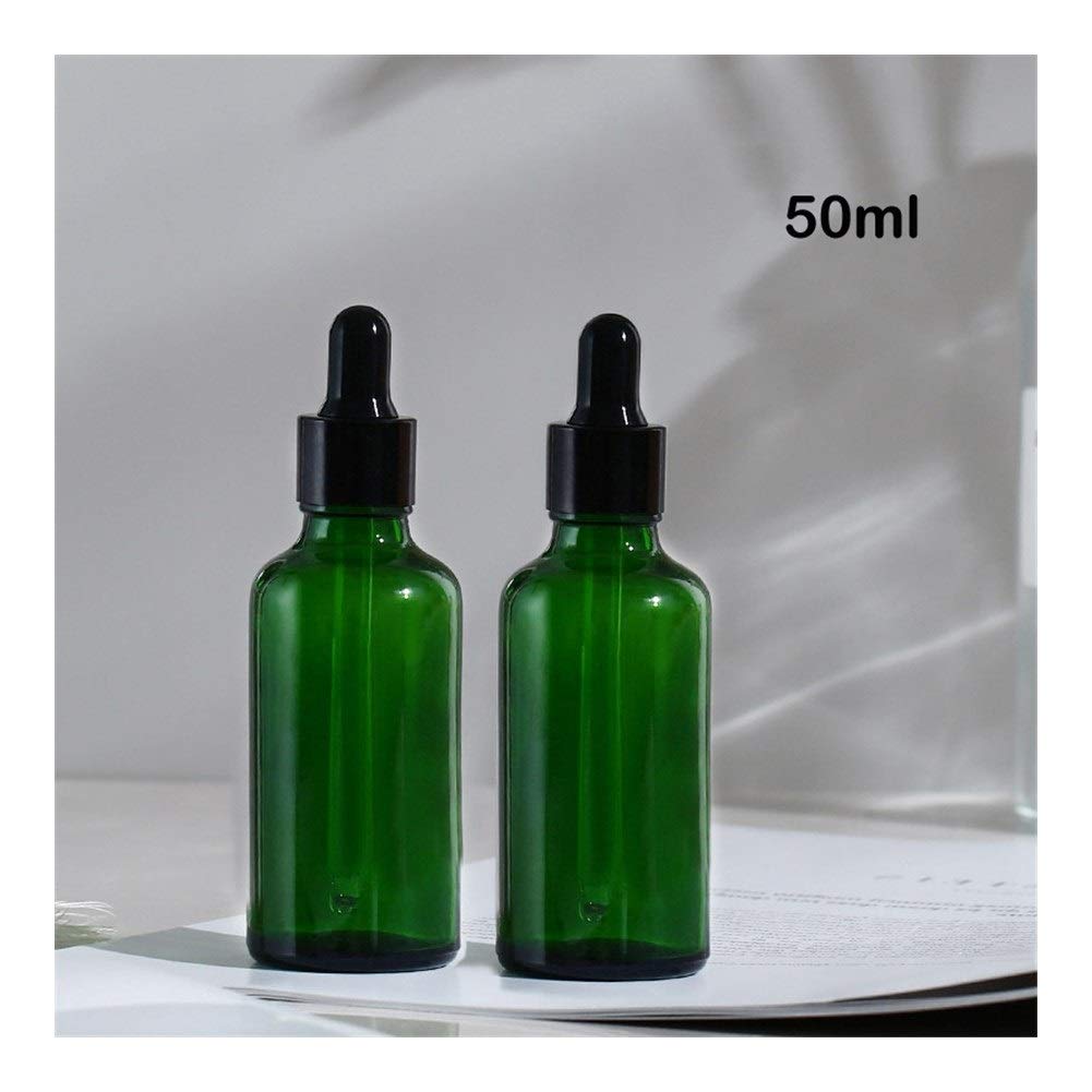 Casa de repuesto vacía MASCOTA Botellas 20pcs 5ml-100ml botellas vacías de vidrio ámbar cuentagotas esencial de aromaterapia verde gota del aceite de la botella de líquido reactivo Pipetear recargable