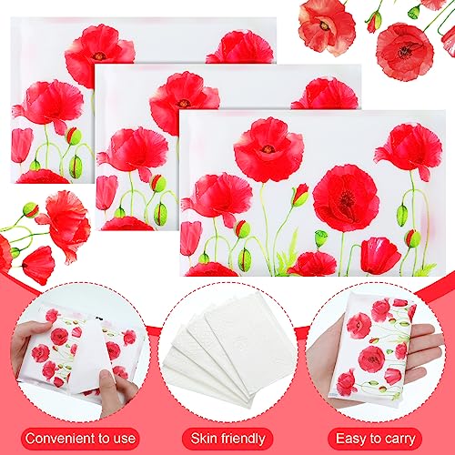 Image of Geyee 50 Pack Travel Tissue Packets Facial Paper Napkins, Poppy