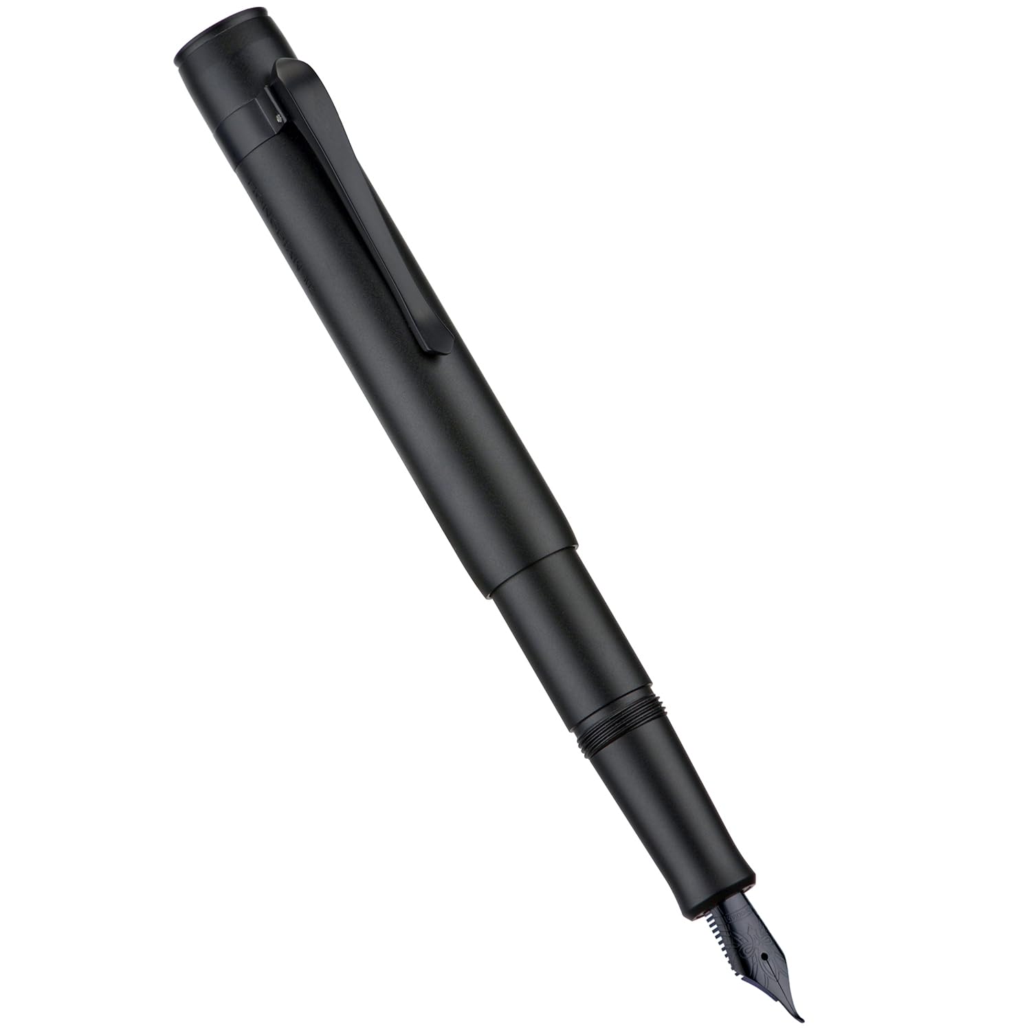 Hongdian M2 Mini Fountain Pen with Bent Nib, Sleek Shape Aluminium Short Pocket Travel Pen (Matte Black) - Image 2