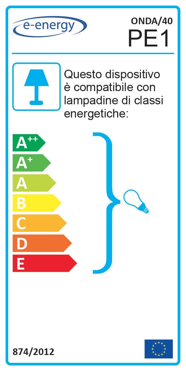 E-ENERGY Onda Lampada Plafoniera 2 Lampadine E27 40 Cm Ondina