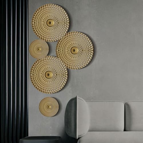 Décoration murale métal doré salon objet design moderne - 5
