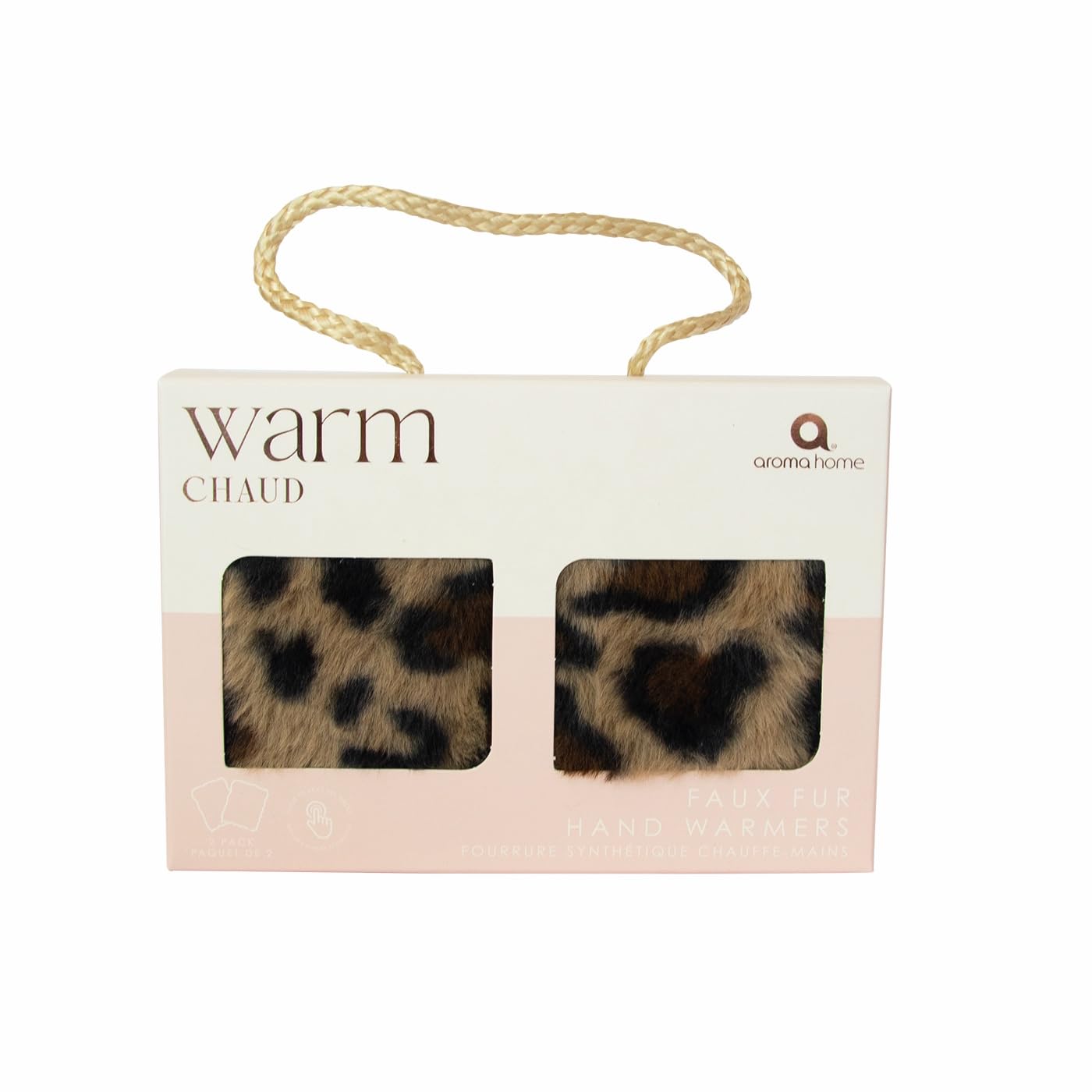 Aroma Home Hand Warmers Faux Fur Pocket Size Winter Fashion Heat Pad Reusable Gift (Leopard)