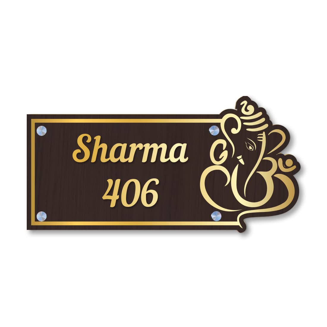 100yellow® Customized Name Plate With Designer Acrylic Letters For Door| House/Appt./Bunglow|Wooden |6x12 Inches|Brown/Golden (B0BRY611VX) Amazon Price History, Amazon Price Tracker