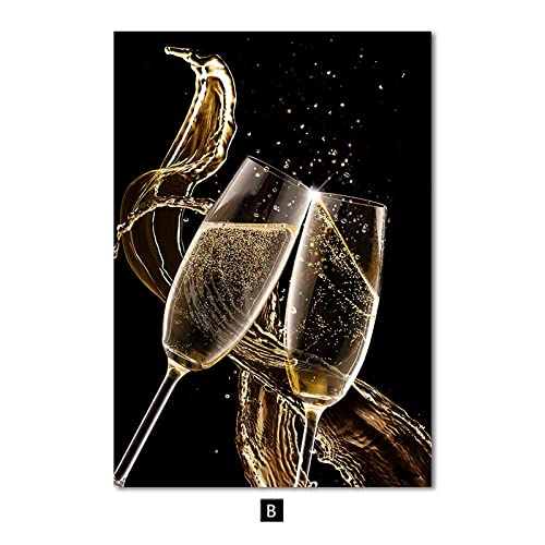 Peinture toile abstrait noir doré pour salon chic affiche fleur rose grand format KEBIA - 4