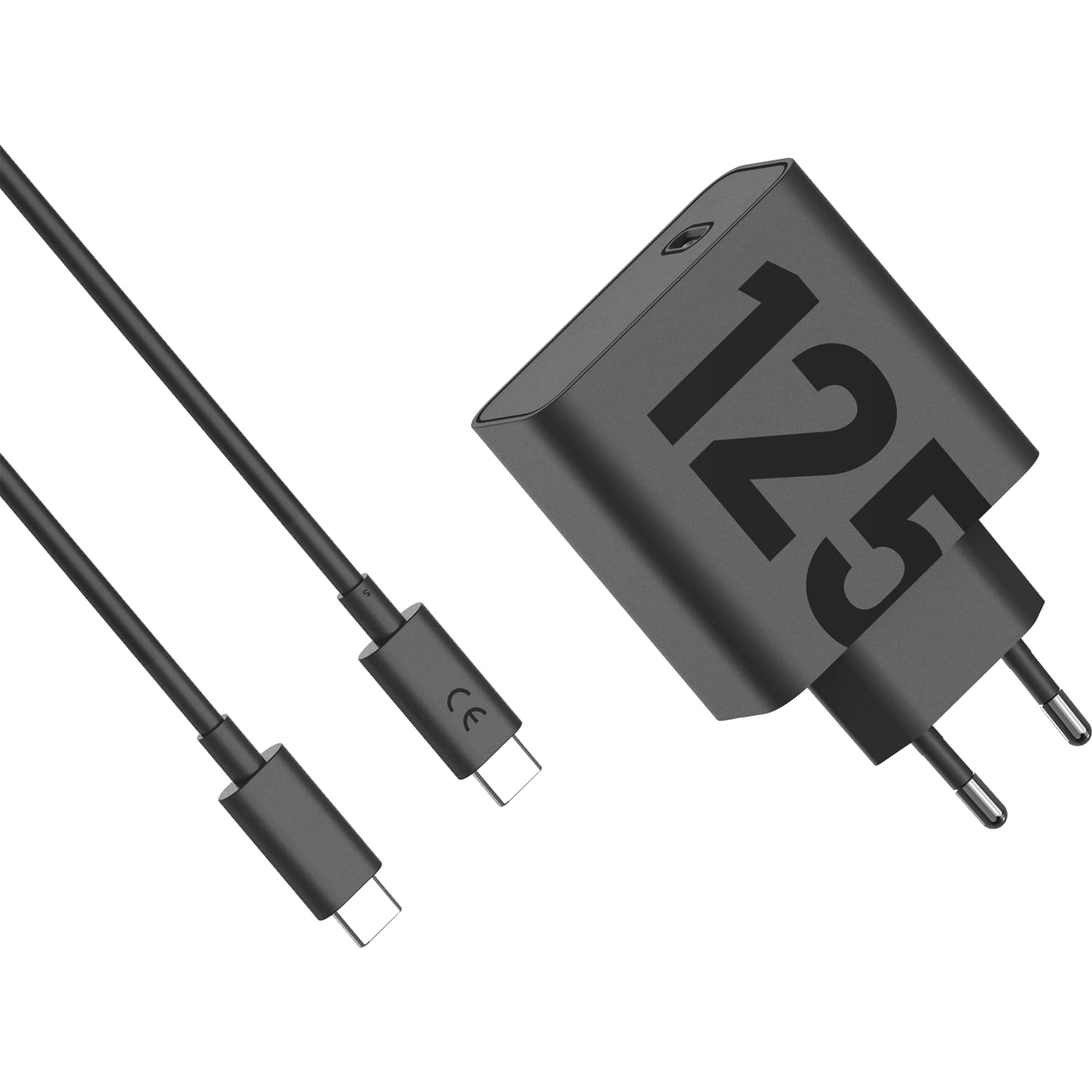 Motorola Cargador Turbo Power 125W, Cargador Universal USB Tipo C ultrarrápido, Cable Incluido, Original Motorola Charger, Matte Black