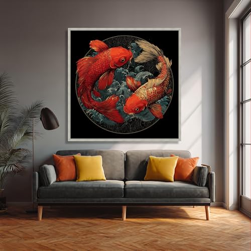 Peinture sur toile rétro décoration intérieure salon tableau japonais Feng Shui