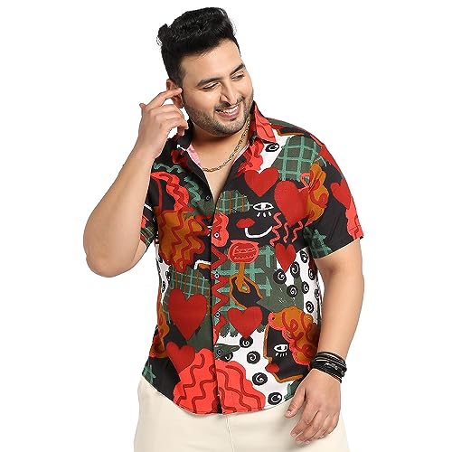 Image of Instafab Plus Men's Shirt for Casual Wear | Spread Collar | Plus-Size Fit | Long Sleeve | Button Closure | Cotton Shirt Crafted with Comfort Fit for Everyday Wear