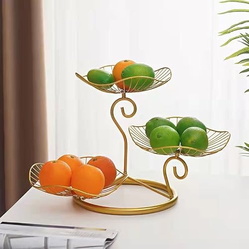Slatiom Fruit Dish Stainless Steel Fruit Bowl Candy Plate Fruit Storage Tray Fruit Tray Kitchen Storage Rack Household Fruit Bowl (Color : A, Size : 25 * 33 * 25Cm) #TOP2
