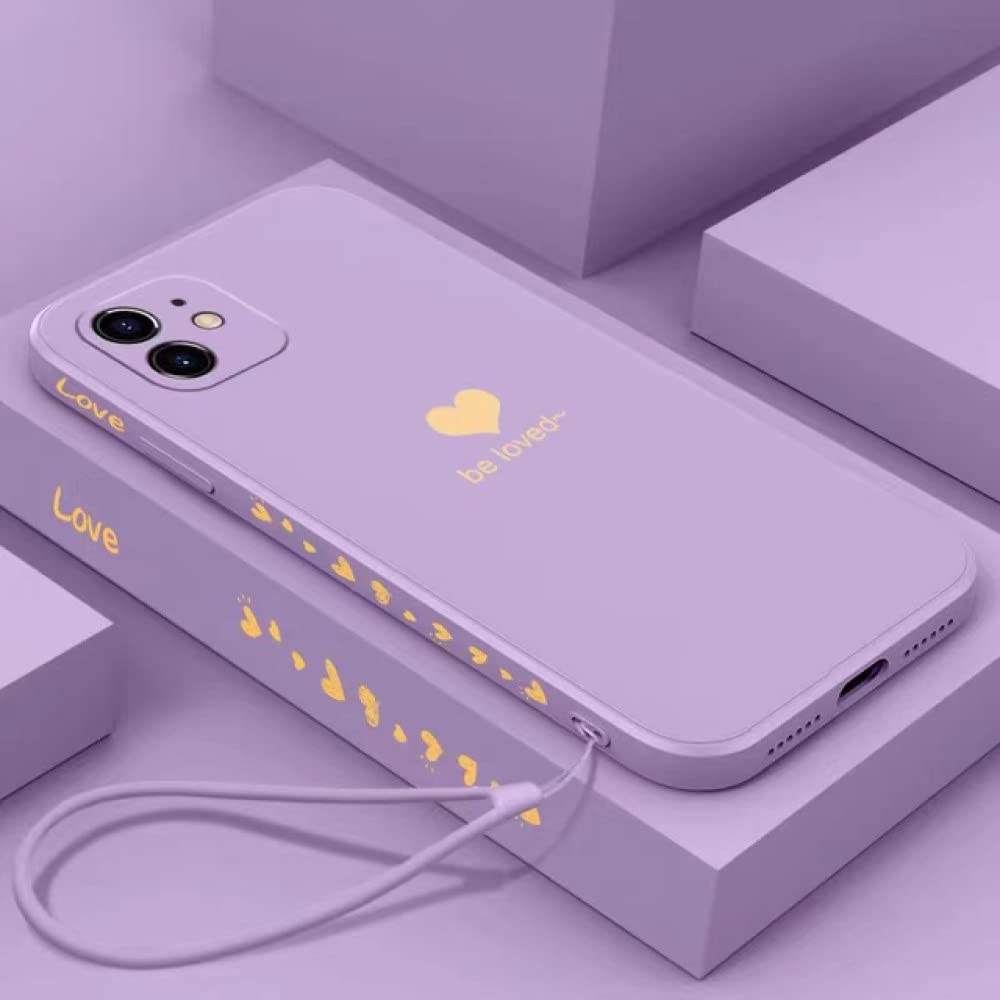 SupVict Custodia In Silicone Per IPhone 11 Con Cuori - Ultra Sottile, Antigraffio, Fodera In Microfibra (Viola Scuro) - 2