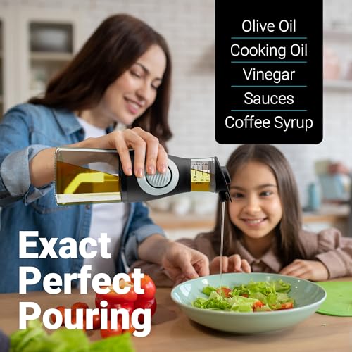Belwares Oil and Vinegar Dispenser Set - Glass Olive Oil Cruet Bottles with Measuring Cup - Non-Drip Kitchen Dispenser for Cooking, Salad Dressing, and Meal Prep - 2 Dishwasher-Safe Containers - image 6