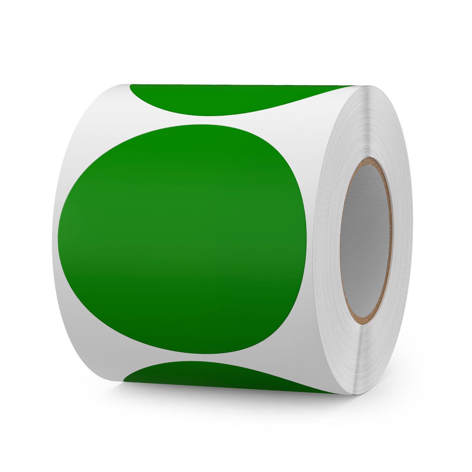 FINDAT 500PCS Green Round Labels 76mm Colour Coding Circle Stickers Vinyl Removable Waterproof Name Tags for Moving Box Floor Warehouse