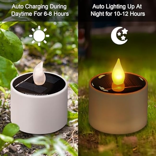 Solar Tea Lights LED Tea Light Candles 6 Pack