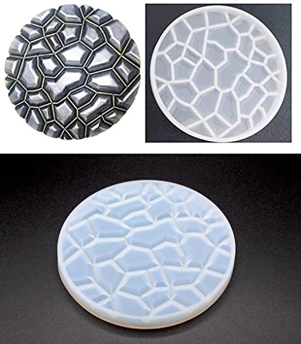Image of SNOOGG Pack of 1 SK Round Silicone Mold for Epoxy Resin Art, DIY Casting, Making Coasters, Home Decoration, Cup Mats, and Customized Craft Projects