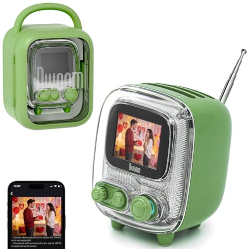 Divoom Tiivoo-2 Altavoz Retro Bluetooth con función Adicional de Radio FM, Pantalla de píxeles, decoración Vintage, Ideal para Dormitorio, Escritorio y Exteriores, Color Verde