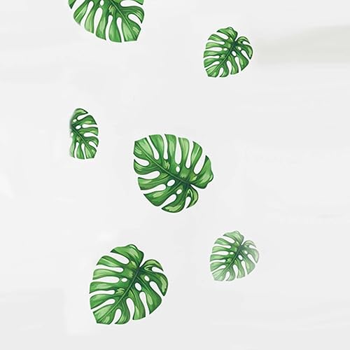 Efavormart - Calcomanías de pared de hojas de Monstera tropicales, color verde, calcomanías extraíbles