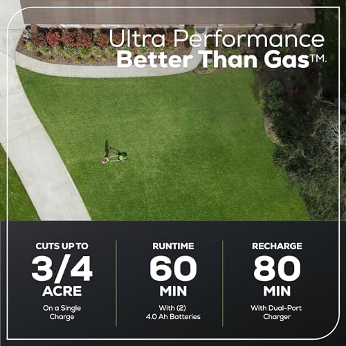 Greenworks 60V 21 in Self-Propelled Lawn Mower, (2) 4.0 Ah Battery Kit - 2