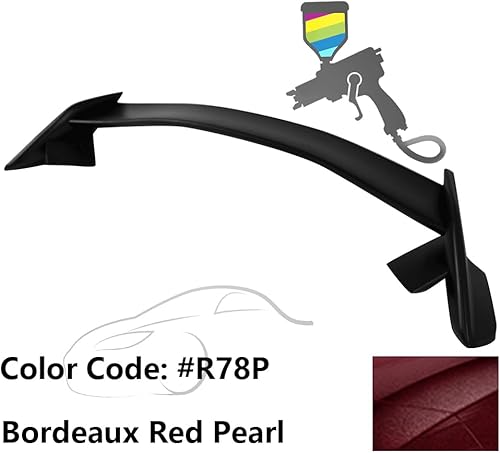 Miniatura 9 de IKON MOTORSPORTS, Alerón de maletero prepintado compatible con Honda Civic 4Dr Sedán 2016-2021, TR pintado #731593 negro brillante y tapa trasera de