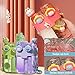 HiGropcore Kawaii Water Bottle Cute Water Bottles with Straw, Double Chamber Water Bottle with Adjustable Strap and Kawaii 3D Stickers, Portable Leakproof Water Jug, 26oz