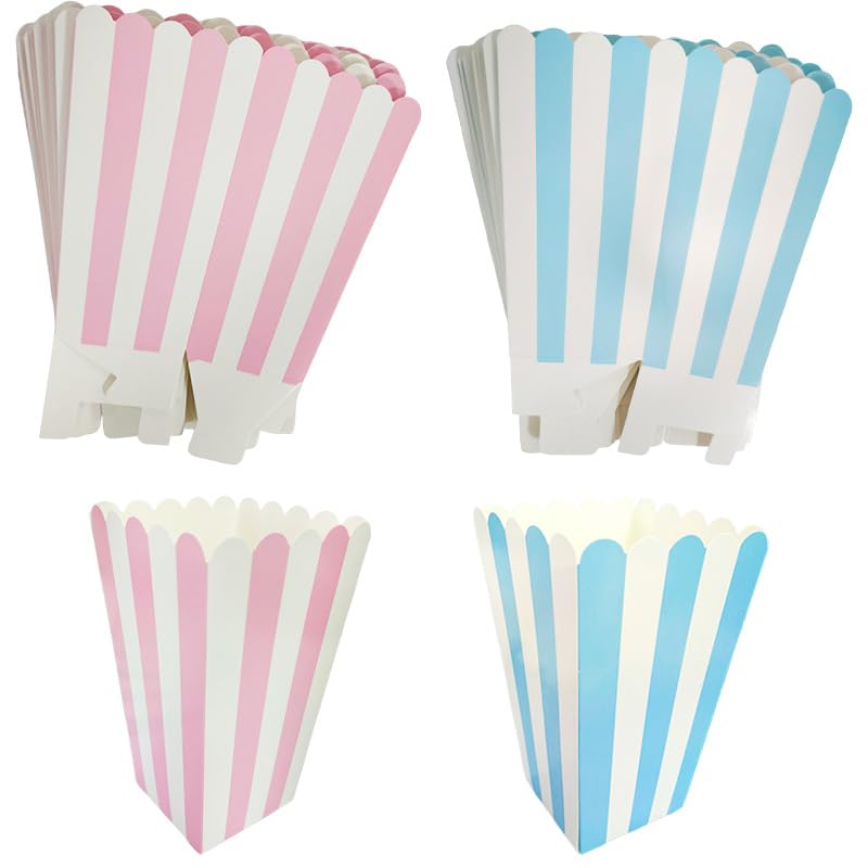 24 Pcs Popcorn Boxes Popcorn Buckets Food Containers for Movie Theater, Carnival Circus, Birthday Party