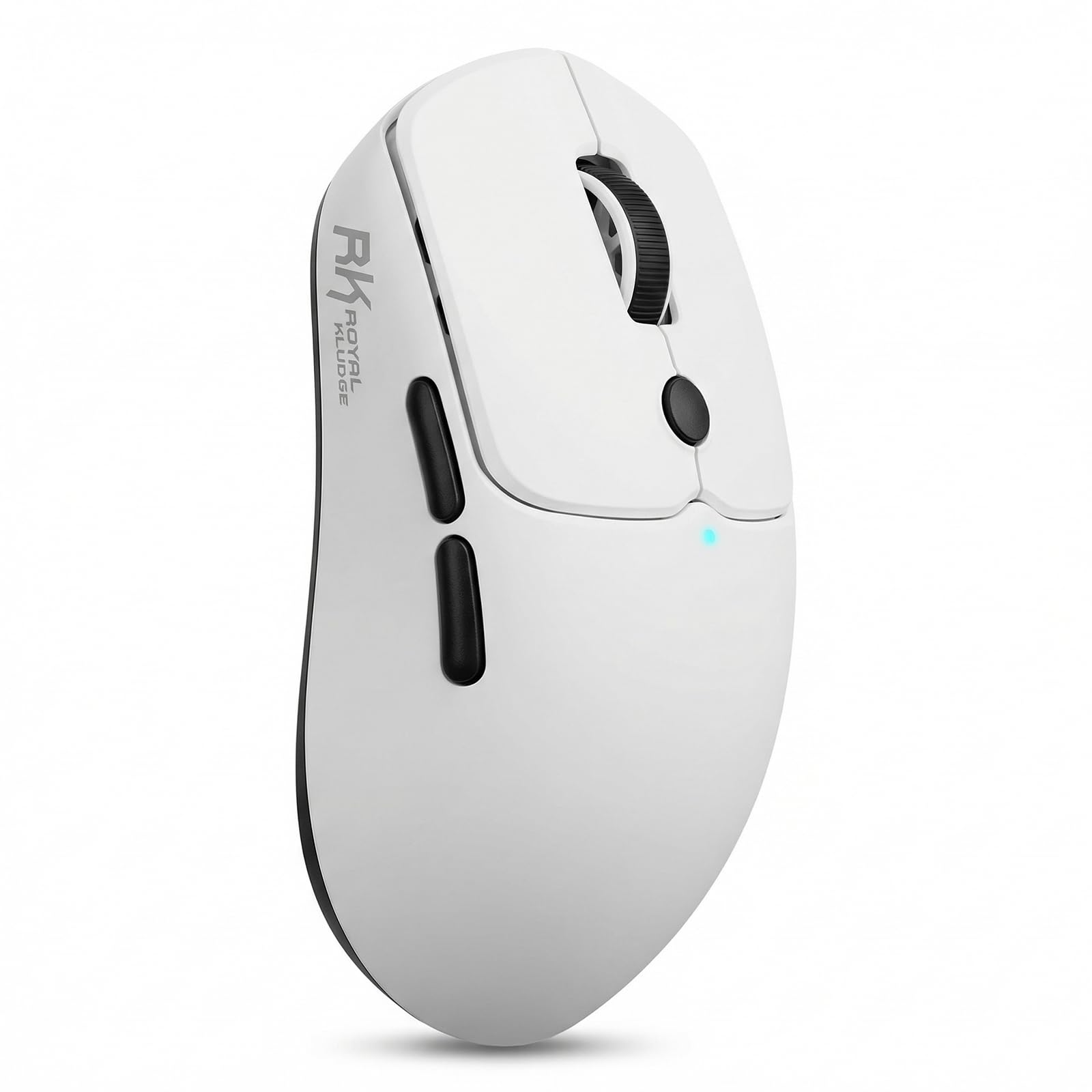 RK ROYAL KLUDGE MO1 Souris Gamer, Ultra-Légère 51g, 6 Boutons Programmables, Connexion 2.4GHz/Bluetooth/Filaire, Capteur Optique 6000 DPI, Blanc