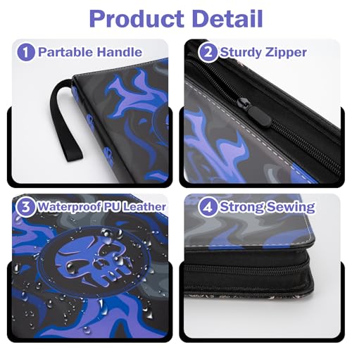 Image of 9 Pocket Card Binder for MTG /YGO /PTCG /Game Cards, Holds 900 Cards,Premium Card Collector Book for TCG Players,Toys Gifts for Kids(purple)