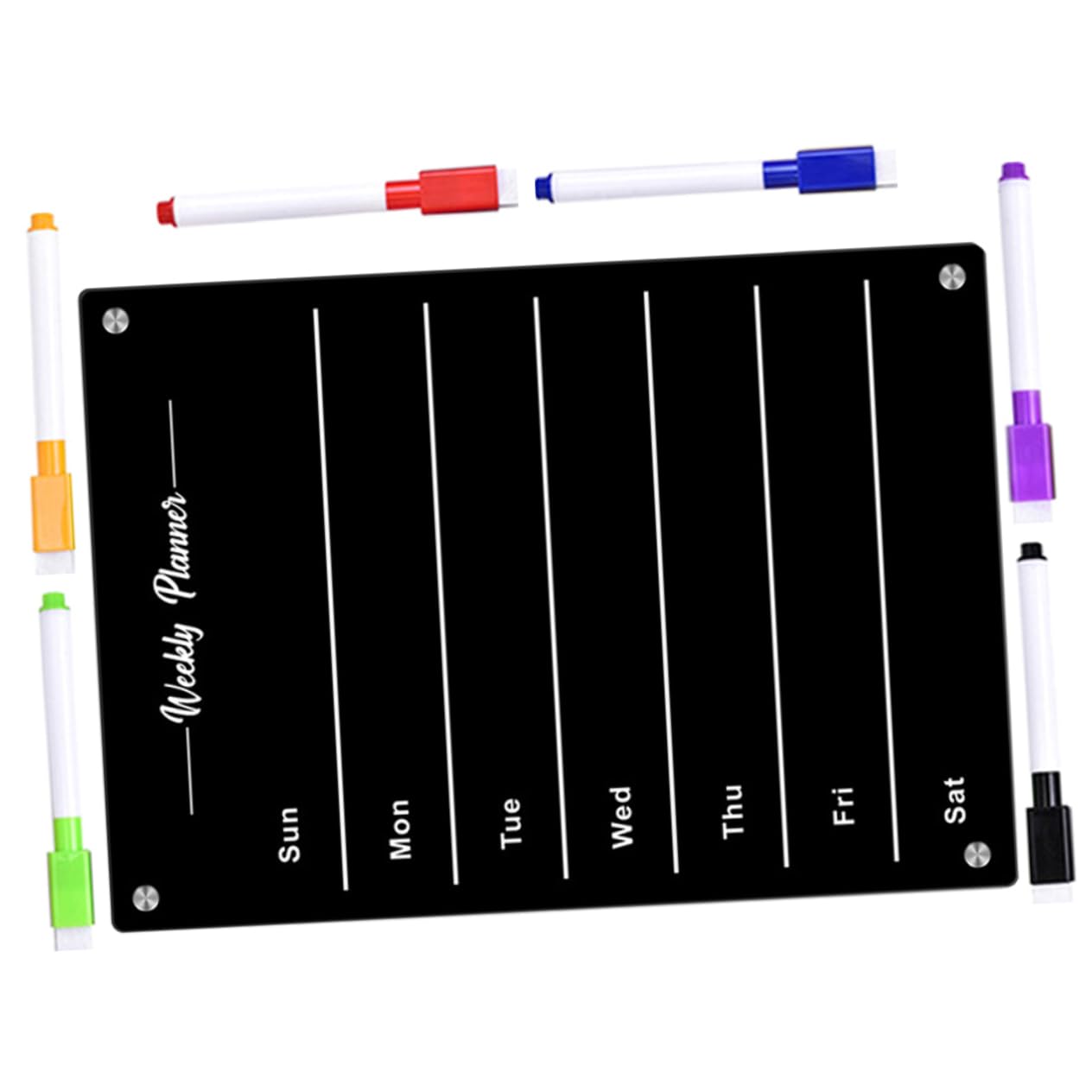 ARTIBETTER Magnetische Nachrichtentafel aus Acryl Abwischbar und Glatt Schwarzes Schreibbrett für Kühlschrank als Wochenplaner und Familienkalender