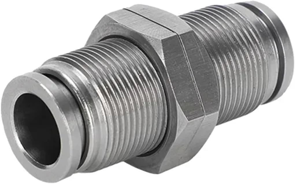 Acoplamiento rápido neumático de metal, 10 piezas acero inoxidable 304 PM conector partición enchufe tráquea 4 6 8 12 16 mm(PM 16)