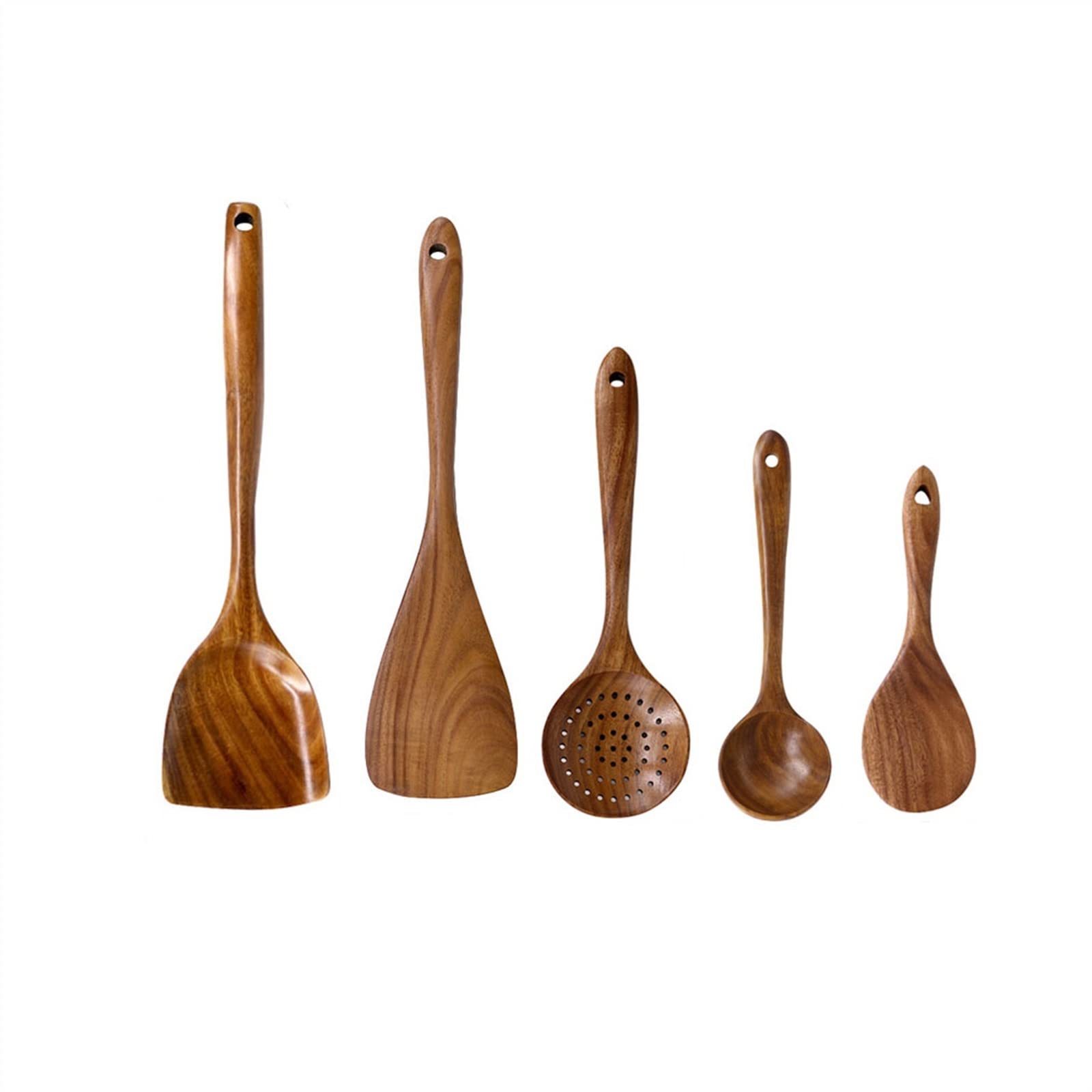 Kitchen Tools & Gadgets Cooking Utensils Wood Spoons Spatulas 5 Pieces Sets