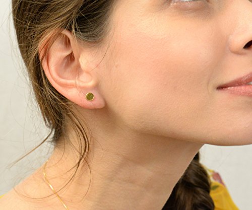 14K Gold Plated Dainty Tiny Bar, Ball, Trio Ball, Delta, Circle Disc and Heart Stud Earrings2