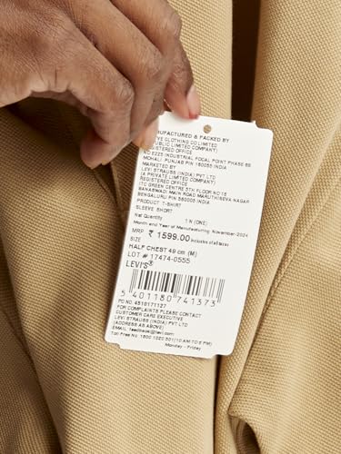 Image of Levi's Men's Solid Slim Fit Polo T-Shirt Beige