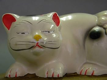 Amazon.co.jp: 当時物 縁起物ねこ 眠り猫 左甚五郎 貯金箱