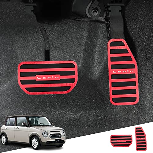 Hearsheng スズキ 新型アルトラパンLC(ALTO LAPIN LC) HE33S HE30系(2022年6月〜) アルトラパン HE33S HE03系(2015年6月~)専用アルミ合金フット ペダルカバー,内装 カスタム ドレスアップ 防キズ 防