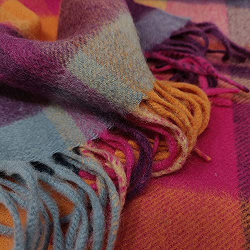 Kiltane Of Scotland 100% Pure Cashmere Soft And Warm Tartan Scarf - Designed In Scotland - (17691 Orient Ginger New Square) #TOP2