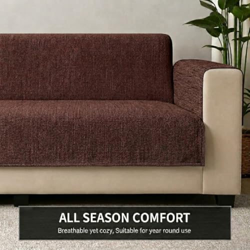 Image of STITCHNEST 'LuxeFit Series' 3 Seater Sofa Cover | Full Coverage with Armrest Pocket | Elegant Woven Fabric, Washable & Durable for Modern Living