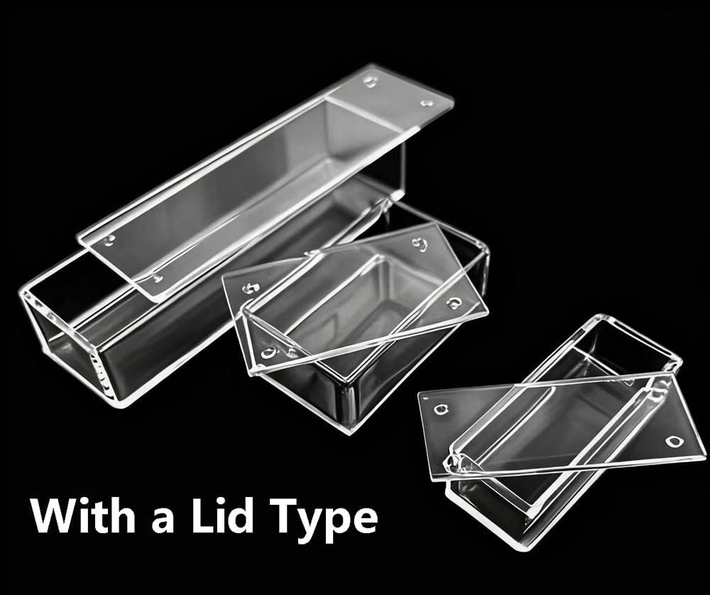 Tanque cuadrado de cuarzo de 1 pieza: crisol de vidrio de cuarzo rectangular con opción de tapa for uso en laboratorio, alta transparencia, duradero y resistente al calor(With Lid 100x100x30mm)