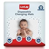 LuvLap Disposable Baby Underpad Cum Changing Mats, 10 Count 60x60 CM Waterproof Pads for Baby, Breathable Underpads act as 100% Water Proof Bed Protector, Non Slip Backsheet, Hypoallergenic