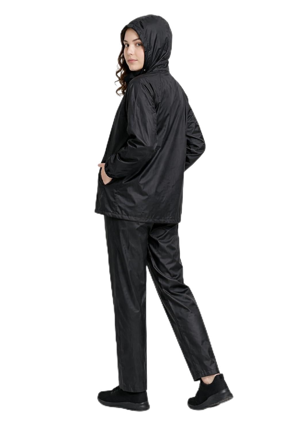 Black Raincoat for Women | Waterproof Barsati Pant Set for Daily Use-image-48